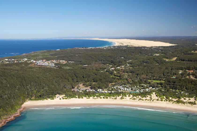 One Mile Beach with Stockton Beach in the background